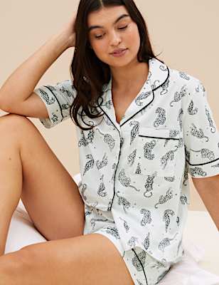 Pure Cotton Tiger Print Shortie Set