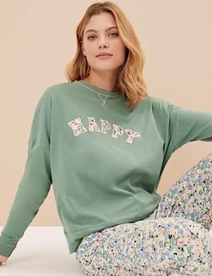Cotton Rich Happy Slogan Pyjama Set