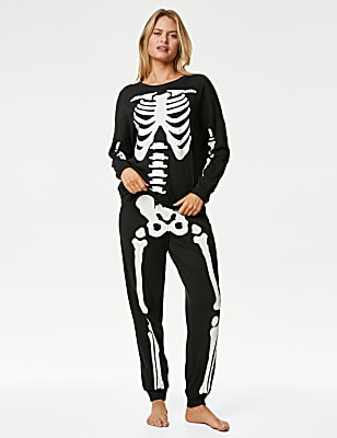 Women's Pure Cotton Skeleton Pyjama Set