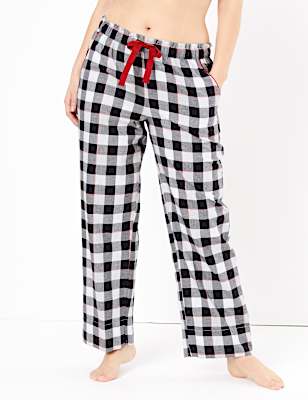 Pure Cotton Checked Pyjama Bottoms