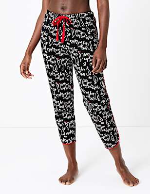 Pure Cotton Slogan Pyjama Bottoms