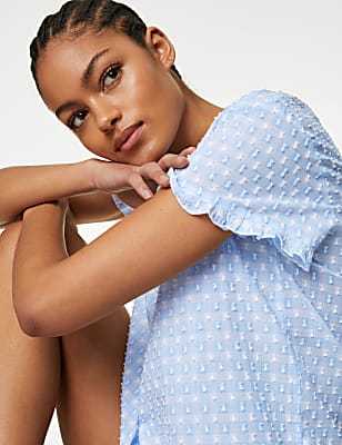 Pure Cotton Gingham Shortie Set