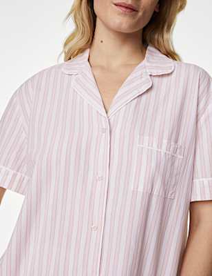 Cool Comfort&trade; Pure Cotton Striped Shortie Set