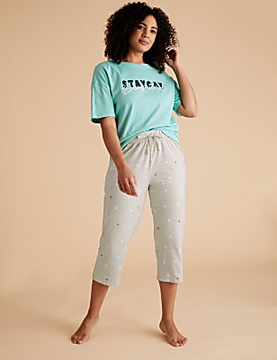 Cotton Rich Spot Cropped Pyjama Pant