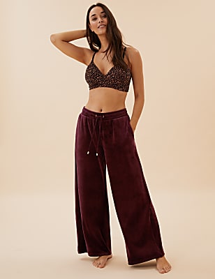Flexfit&trade; Velour Lounge Wide Leg Pant
