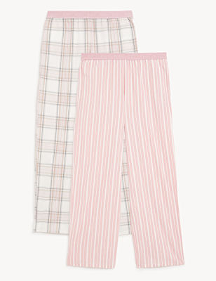 2pk Cotton Pyjama bottoms