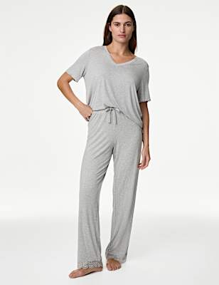 Body Soft&trade; Lace Trim Pyjama Bottoms