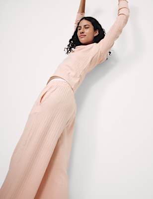 Cotton Rich Ribbed Lounge Pants