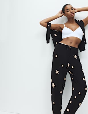 Star Print Cuffed Hem Pyjama Bottoms