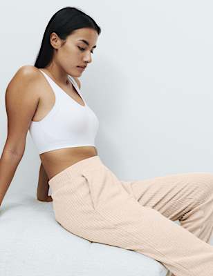 Ribbed Cuffed Hem Pyjama Bottoms