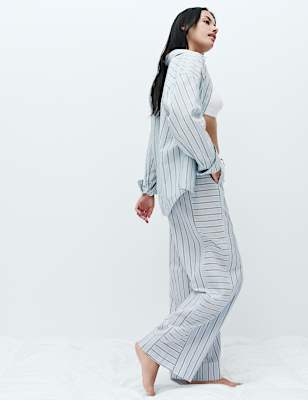 Pure Cotton Cambric Striped Pyjama Bottoms