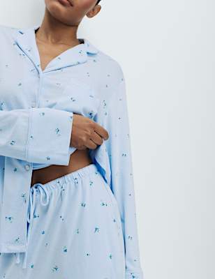 Cotton Modal Printed Revere Pyjama Set