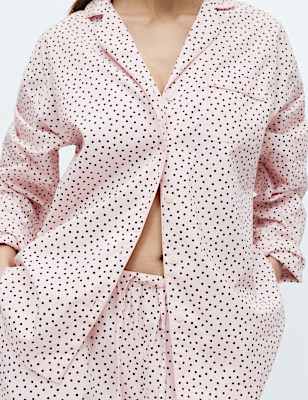 Pure Cotton Polka Dot Revere Pyjama Set