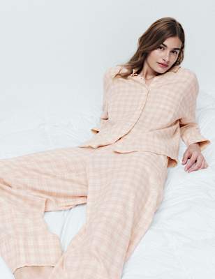 Brushed Cotton Blend Checked Pyjama Set