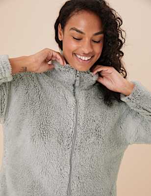 Fleece Zip Long Dressing Gown