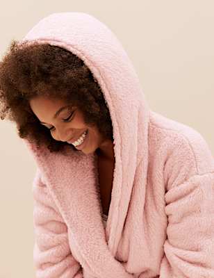 Fleece Hooded Dressing Gown