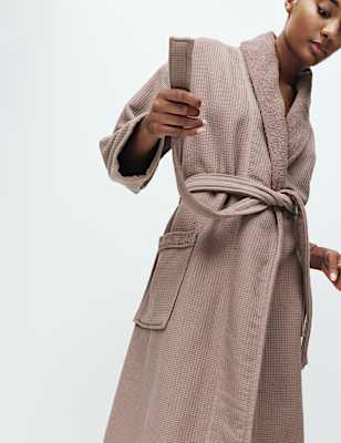 Pure Cotton Waffle Towelling Dressing Gown