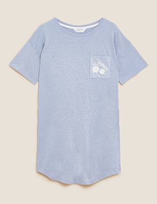 IBO Cotton Daisy Pocket Short Nightdress