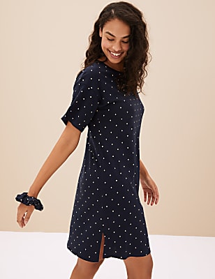 Cotton Modal Spot Short Nightdress