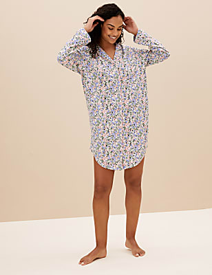 Cotton Rich Floral Short Nightshirt