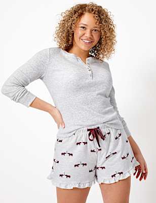 Ribbed Long Sleeved Pyjama Top