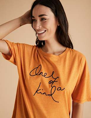 Cotton One of a Kind Slogan Pyjama Top