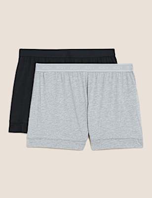 2 Pack Cotton Modal Pyjama Shorts