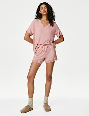 Body Soft&trade; Lace Trim Pyjama Shorts