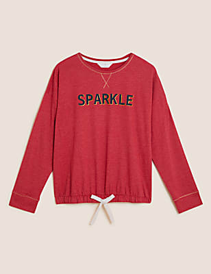 Cotton Sparkle Slogan Pyjama Top