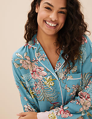 Print Revere Collar Pyjama Top