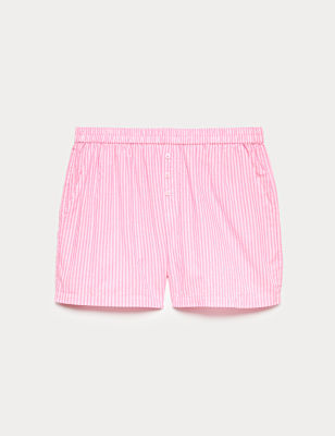 Pure Cotton Striped Pyjama Shorts