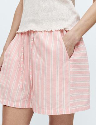Pure Cotton Cambric Striped Pyjama Shorts