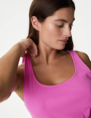 Cotton Rich Ribbed Pyjama Top