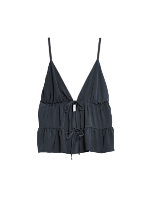 Dream Satin&trade; Tie Front Cami Top