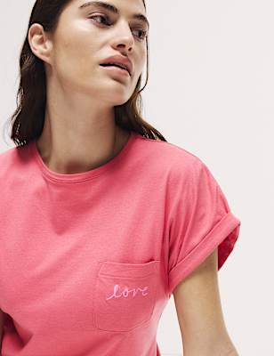 Pure Cotton Slogan Pyjama Top