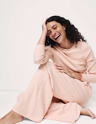 Cotton Rich Rib Pointelle Lounge Top