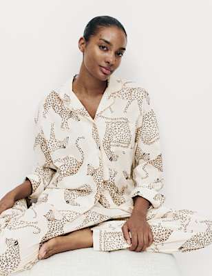 Pure Cotton Animal Print Pyjama Top