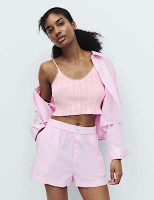 Pure Cotton Pointelle Cami Pyjama Top