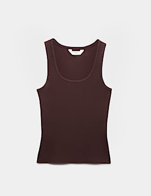 Cotton Rich Ribbed Pyjama Vest Top