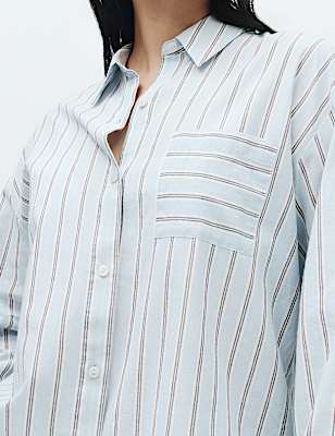 Pure Cotton Striped Pyjama Shirt