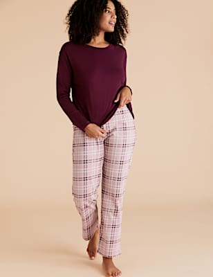 Cotton Checked Print Pyjama Set