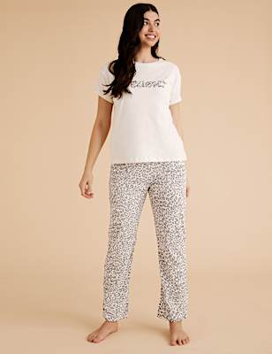 Pure Cotton Animal Print Pyjama Set