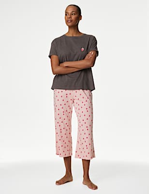 Cotton Rich Printed Cropped Pyjama Set