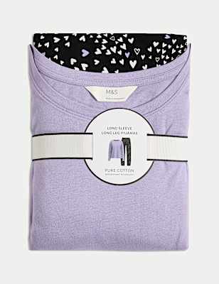 Pure Cotton Heart Print Pyjama Set