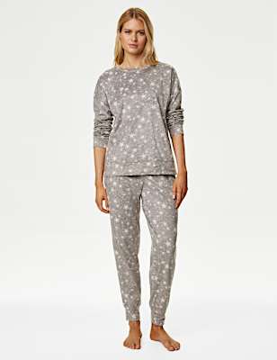 Fleece Star Print Pyjama Set