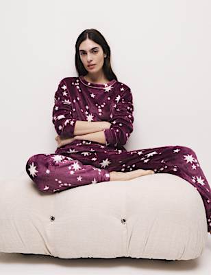 Fleece Printed Pyjama Set