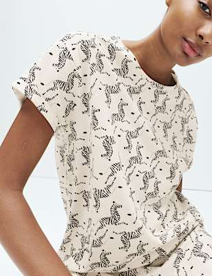 Cotton Rich Printed Pyjama Set