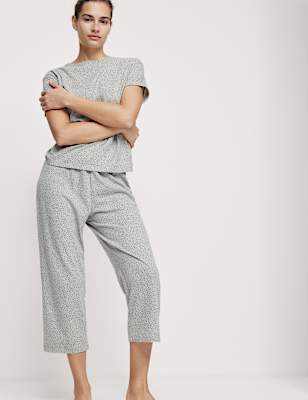 Cotton Rich Printed Cropped Pyjama Set