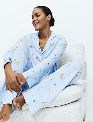 Soft Touch Printed Revere Pyjama Set