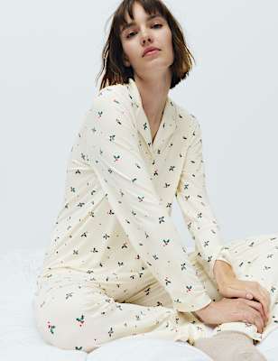Soft Touch Printed Revere Pyjama Set